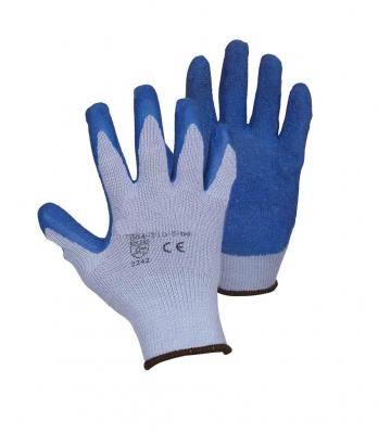 Gloves - Blue Latex Palm-Coat Polyester Knit  -  12/pack