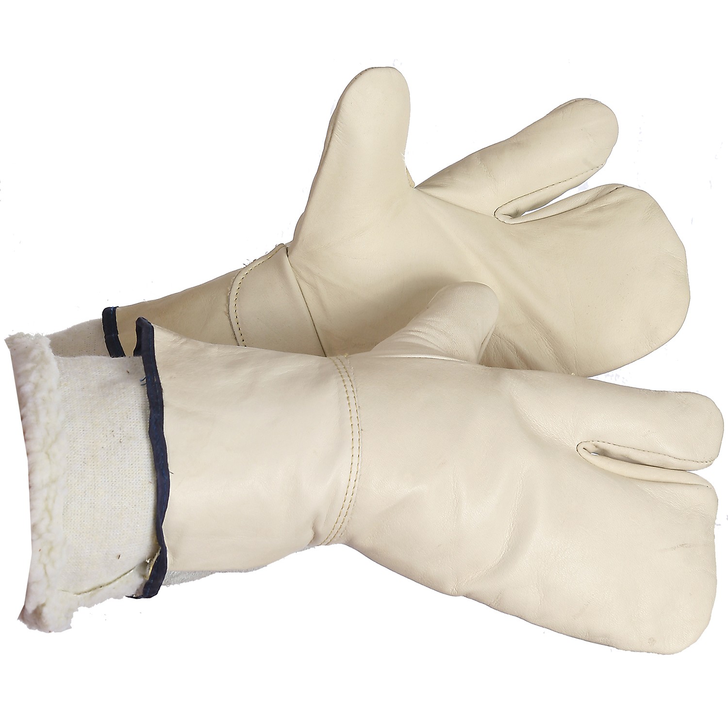One Finger Winter leather Mitts