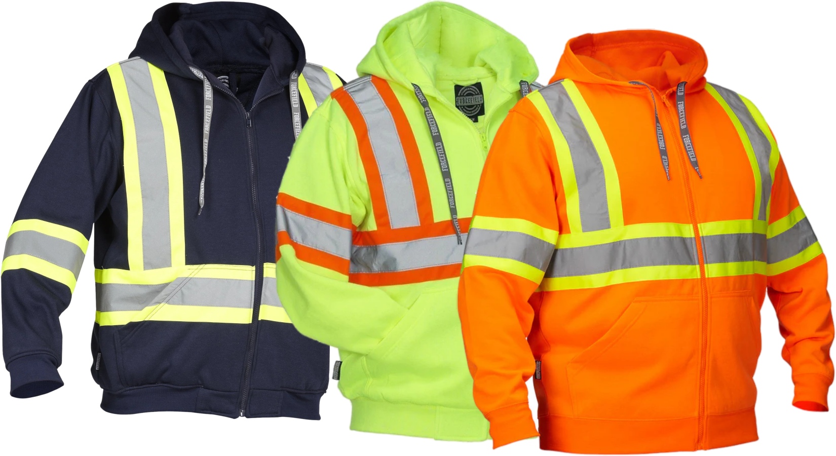 Deluxe Hi Vis Safety Hoodie, Attached Hood  024-P834J