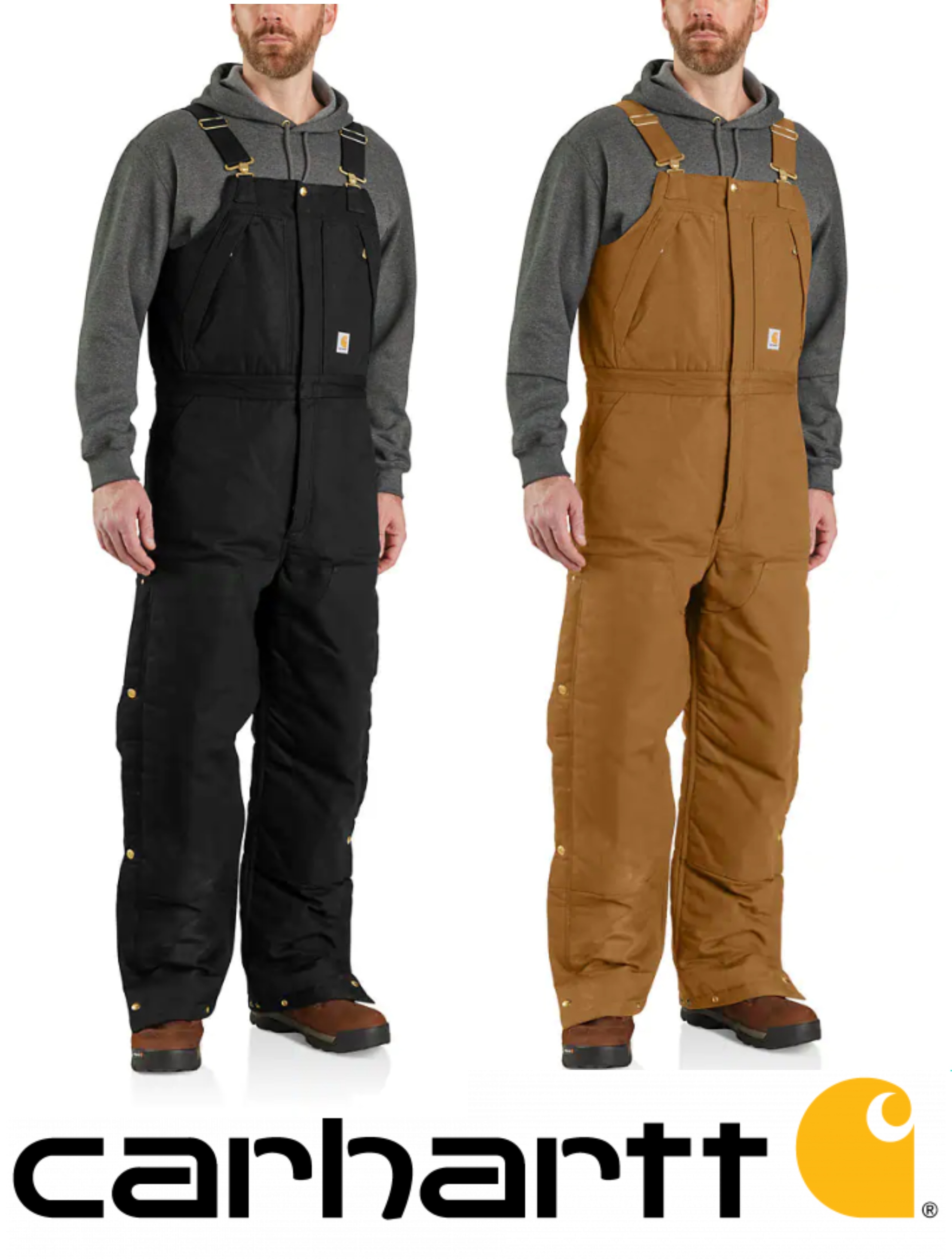 Carhartt Mens Loose Fit Firm Duck Insulated Biberall 105470