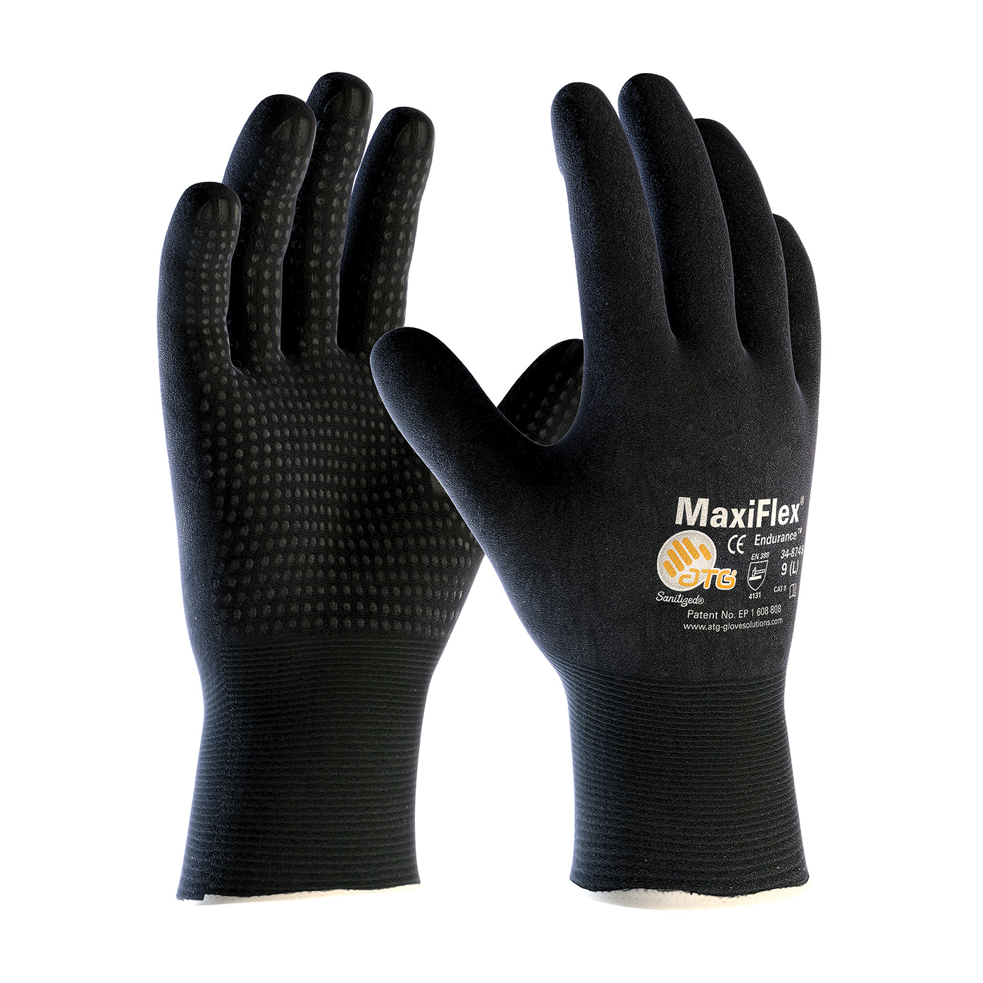 MaxiFlex® Endurance™  Seamless Knit Nylon / Lycra Glove with Nitrile Coated Micro-Foam Grip on Full Hand - Micro Dot Palm