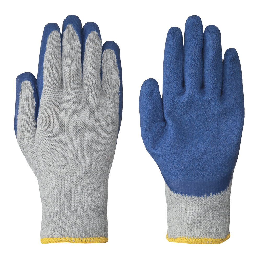PIONEER SEAMLESS KNIT LATEX GLOVES - RECYCLED POLY/COTTON KNIT - 12 PACK