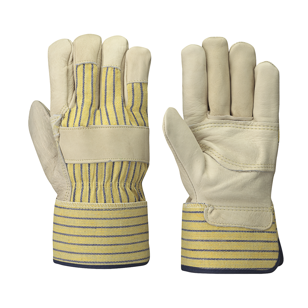 PIONEER FITTER'S COWGRAIN GLOVES - PATCH PALM - INSIDE ELASTIC (12 PACK)