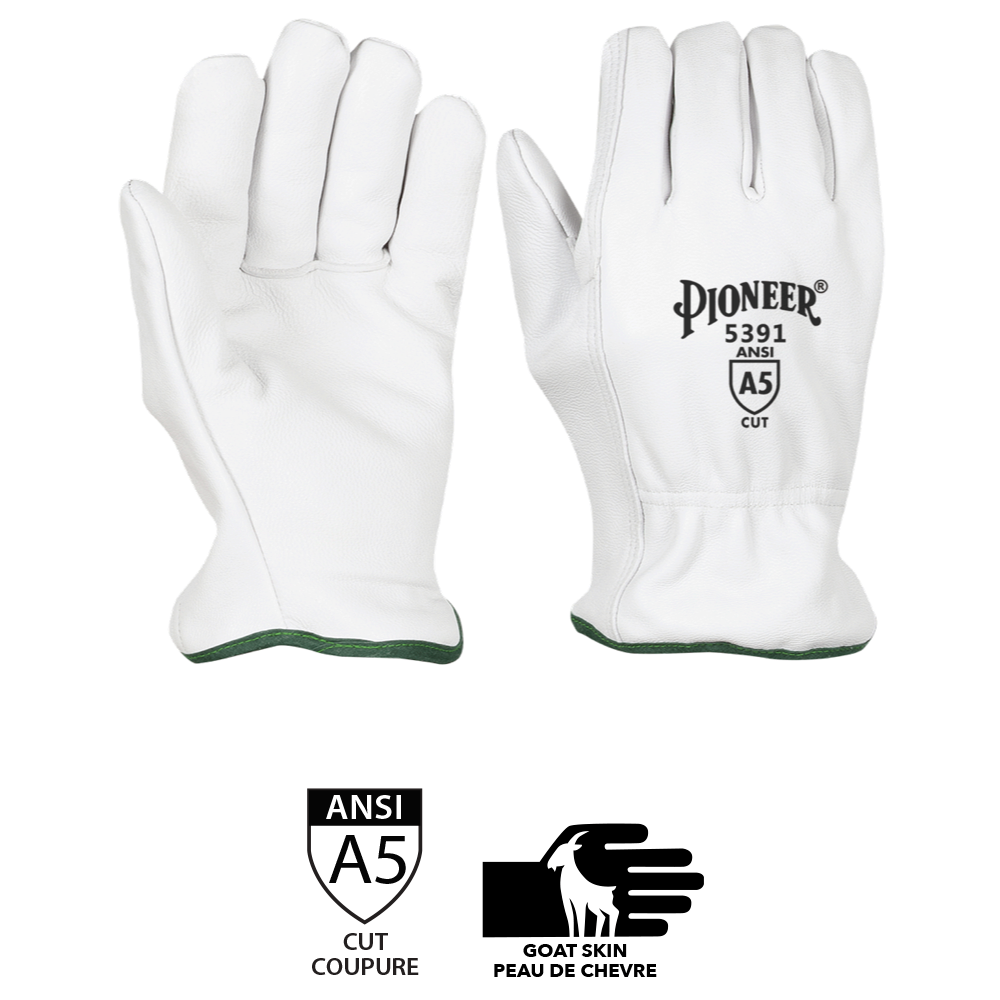 PIONEER CUT-RESISTANT GOATSKIN DRIVER'S-STYLE GLOVES (PAIR) - LEVEL A5