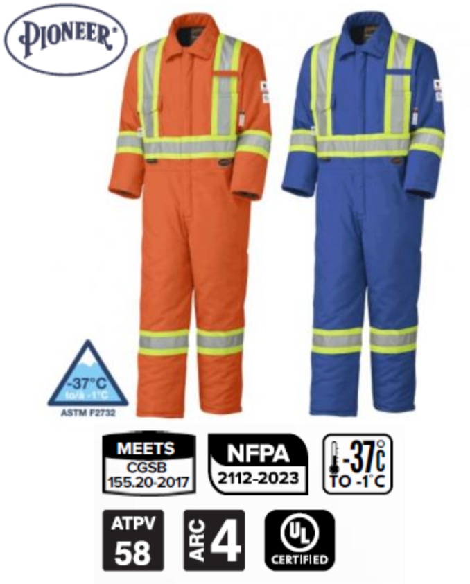 PIONEER PROTECTIVE - Flame Resistant FR / HRC QUILTED COTTON SAFETY COVERALL