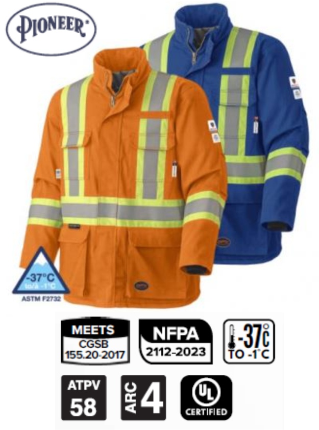 PIONEER PROTECTIVE - Flame Resistant FR / HRC WINTER Cotton Safety Parka