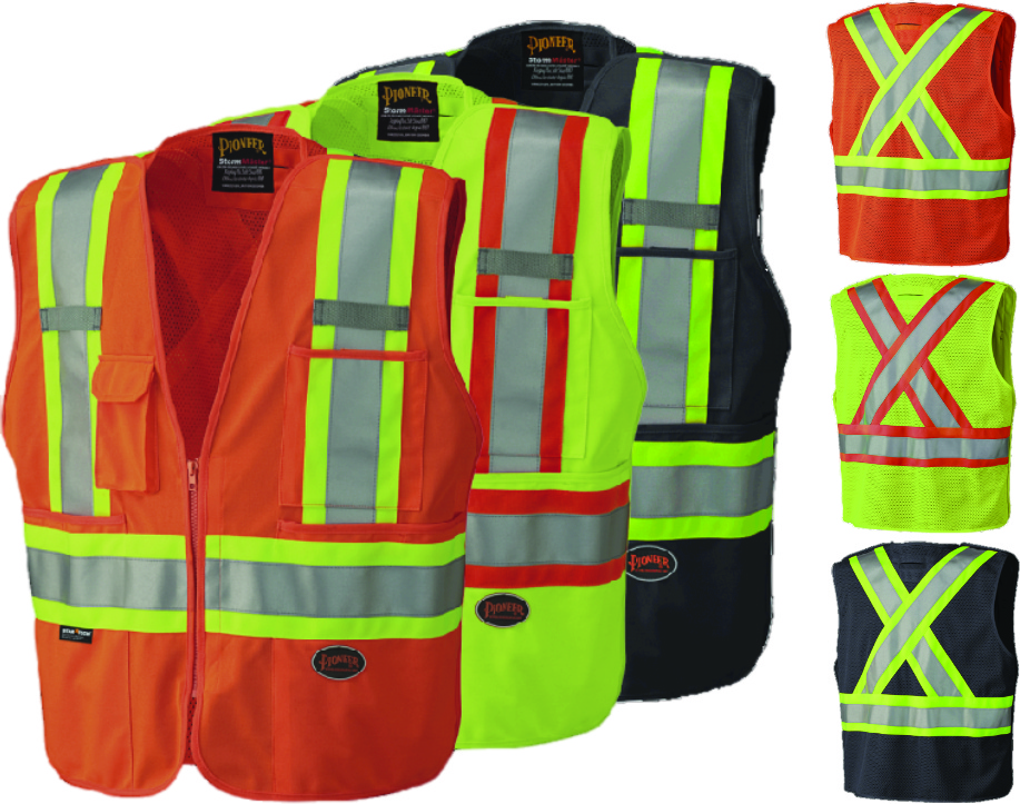 PIONEER PROTECTIVE - HI-VIZ SAFETY ZIPPER TEAR-AWAY MESH BACK VEST