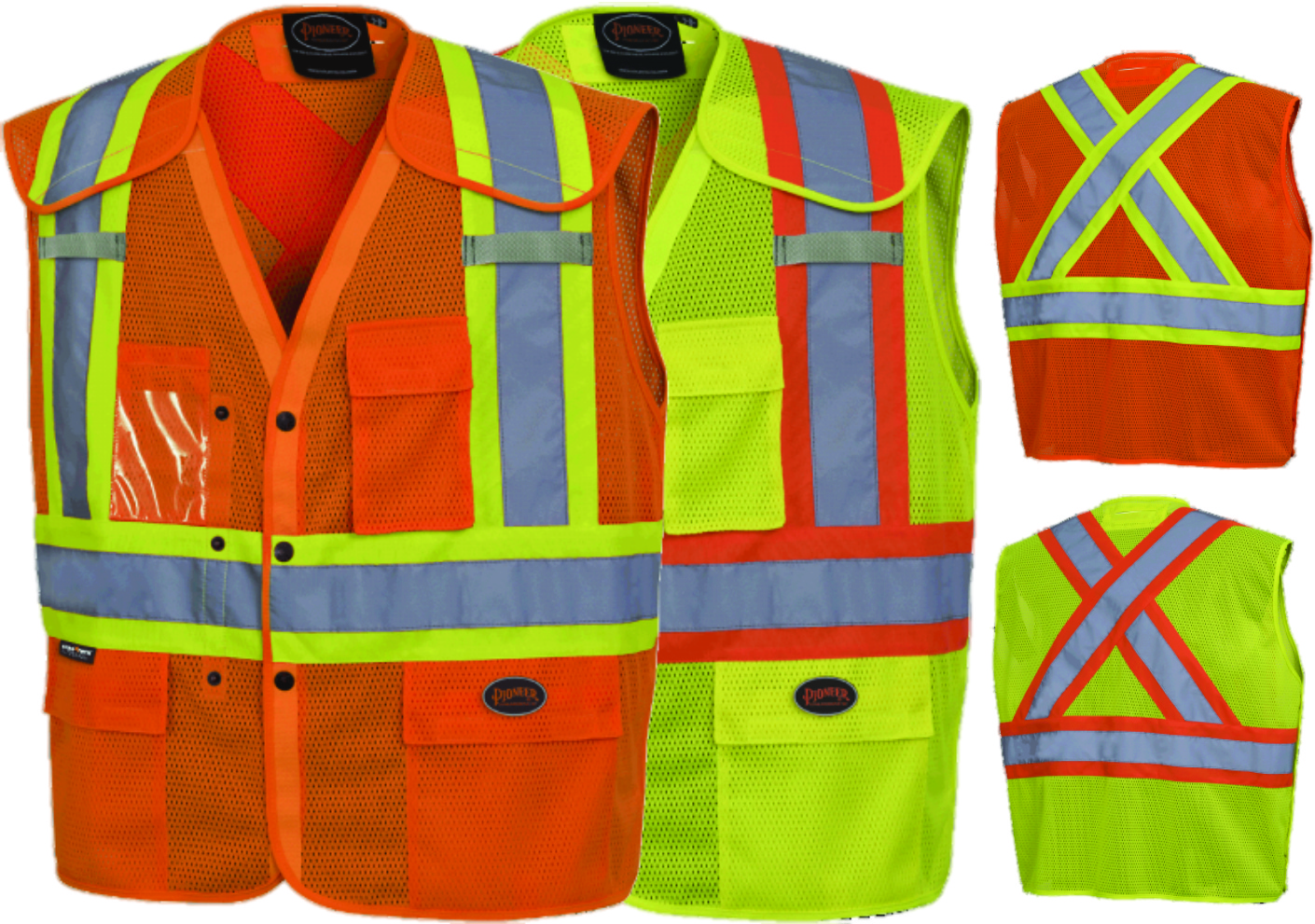 PIONEER Hi-Viz Drop Shoulder Safety Vest with Snaps