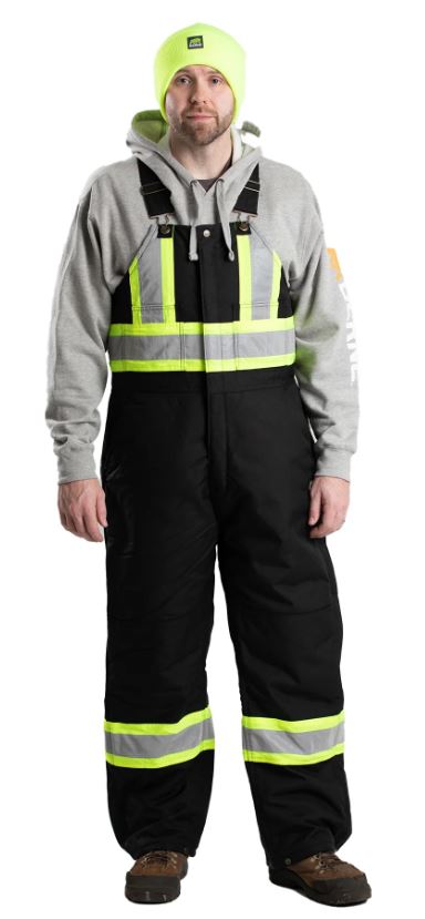 BERNE Safety Striped Arctic Insulated Bib Overall HVNB02
