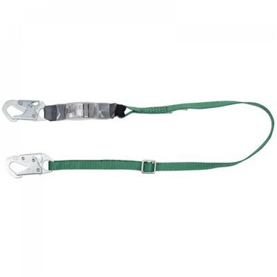 MSA 6' V-Series Single-Leg Adjustable Energy-Absorbing Lanyard - Locking Snap Hook