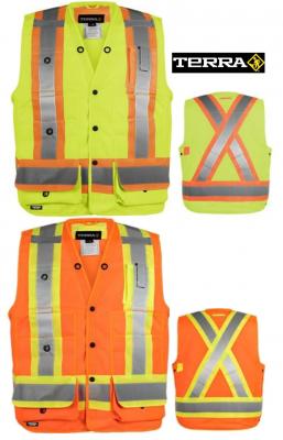 TERRA® Hi-Vis 150D Polyester Surveyor Vest 116522