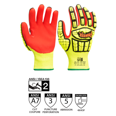 PIONEER CUT AND IMPACT-RESISTANT GLOVES WITH TPR - LEVEL A7