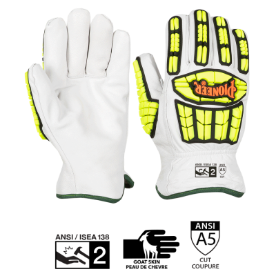 PIONEER CUT AND IMPACT-RESISTANT GOATSKIN DRIVER'S-STYLE GLOVES (PAIR) WITH TPR - LEVEL A5