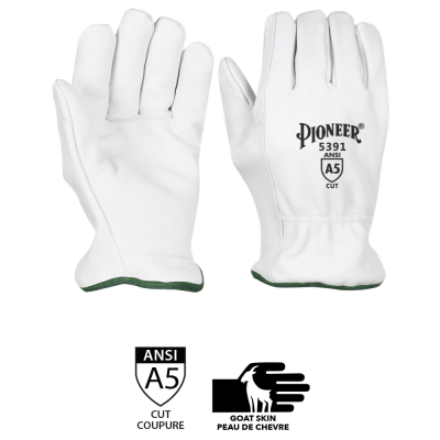 PIONEER CUT-RESISTANT GOATSKIN DRIVER'S-STYLE GLOVES (PAIR) - LEVEL A5