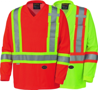 PIONEER PROTECTIVE - HI-VIZ TRAFFIC MICRO MESH LONG SLEEVED SAFETY SHIRT