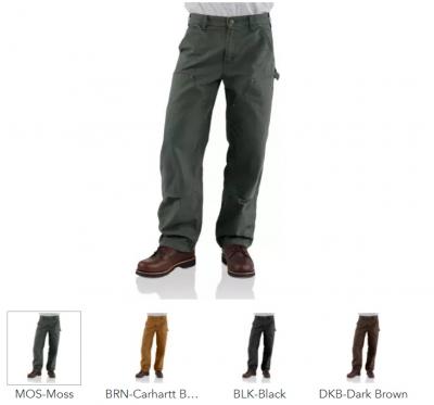 CARHARTT - Washed-Duck Double-Front Work Dungaree PANT