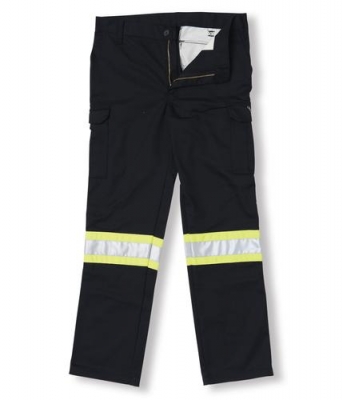 Big K - Black Polyester/Cotton Safety Cargo Pant