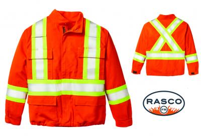 RASCO FR HI VIS  SAFETY UNLINED BOMBER JACKET