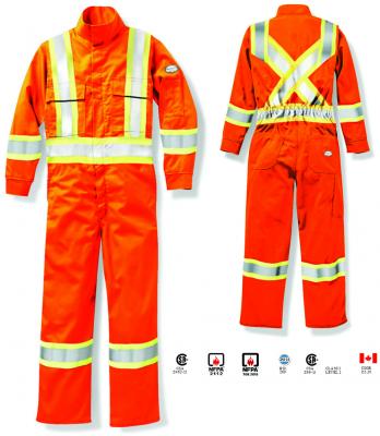 RASCO HI VIS ORANGE 7oz 88/12 FR COVERALL WITH 4" REFLECTIVE TAPE