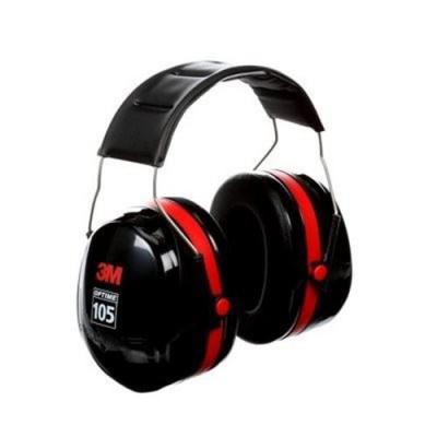 3M™ Peltor™ Optime 105 Over-the-Head Earmuffs, H10A, red/black