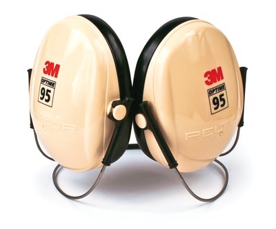 3M™ Peltor™ Optime 95 Behind-the-Head Earmuffs, H6B/V, black/tan