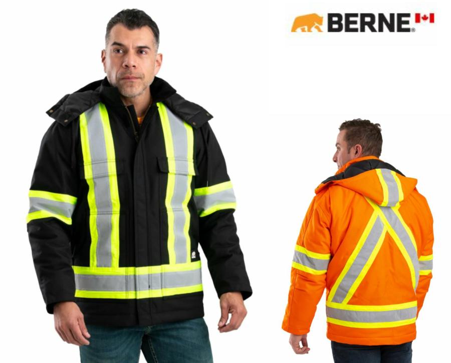 BERNE Safety Striped Arctic Insulated Chore Coat HVNCH03