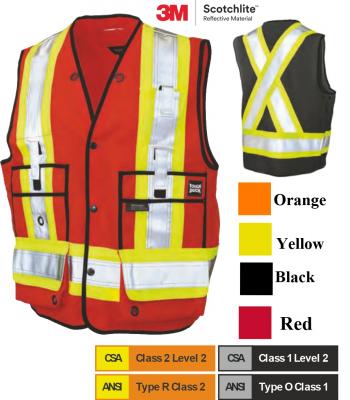 TOUGH DUCK POLY TWILL SURVEYOR SAFETY VEST S313