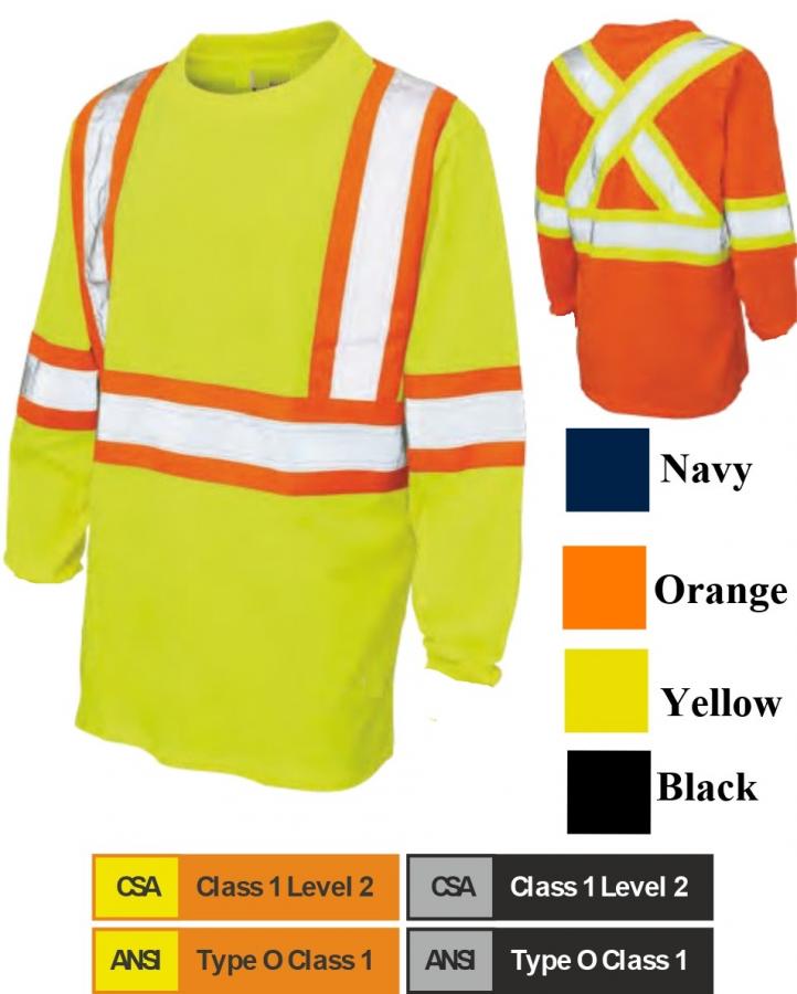 HI VIS - BIRDSEYE LONG SLEEVE SAFETY SHIRT