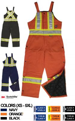 TOUGH DUCK -COTTON DUCK LINED SAFETY BIB OVERALL S757