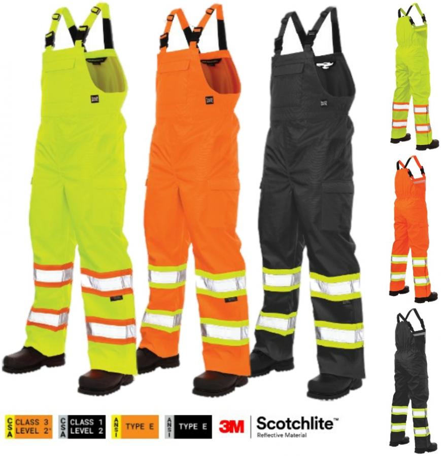 TOUGH DUCK RIPSTOP UNLINED SAFETY RAIN BIB OVERALL SB04