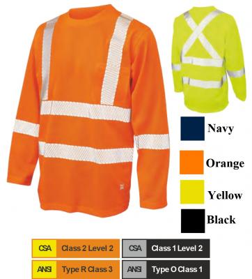 TOUGH DUCK  Micro Mesh Long-Sleeve Safety T-Shirt with Pocket ST08