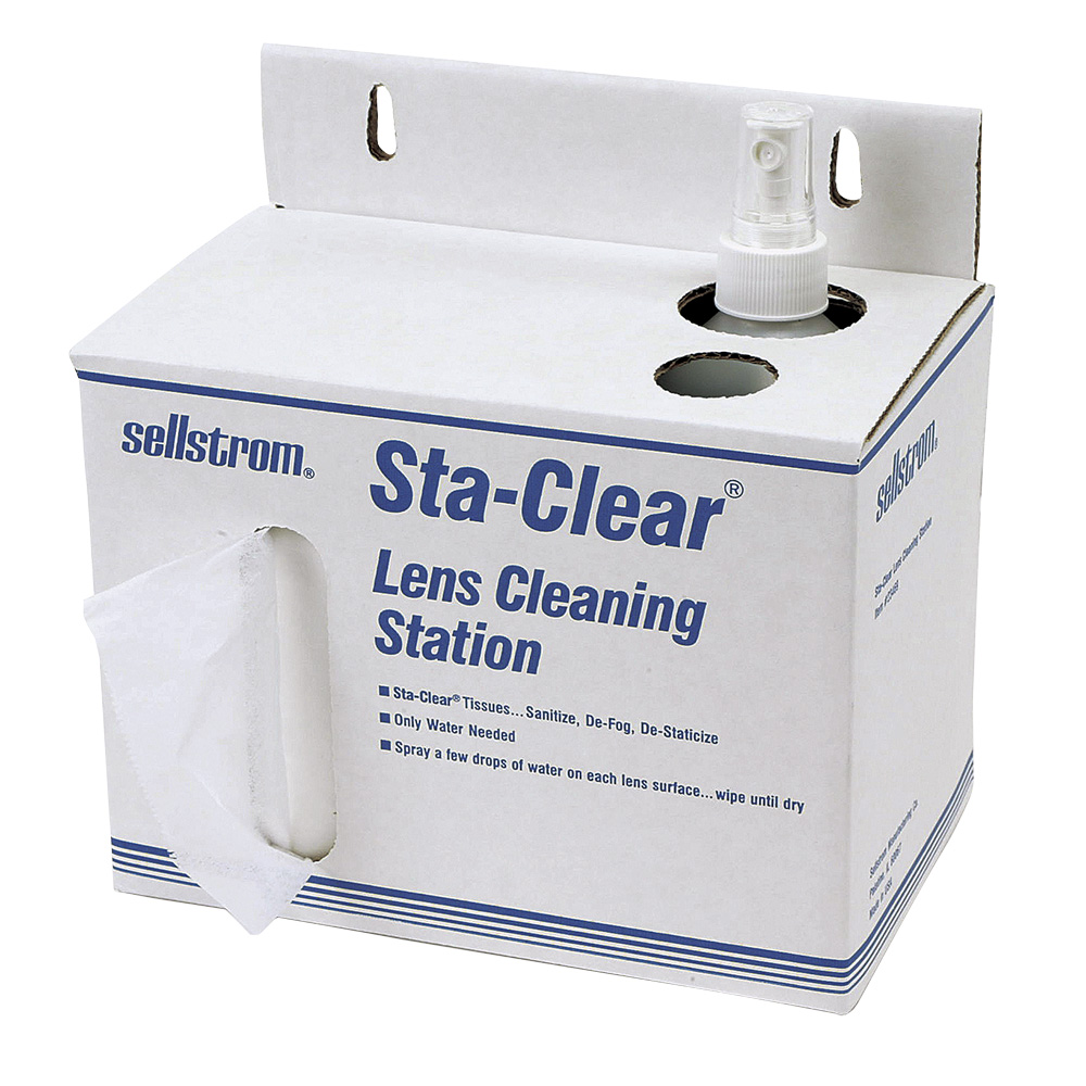 SELLSTROM - Sta-Clear™ Lens Cleaning Stations (1,000 TISSUES AND SPRAY BOTTLE)