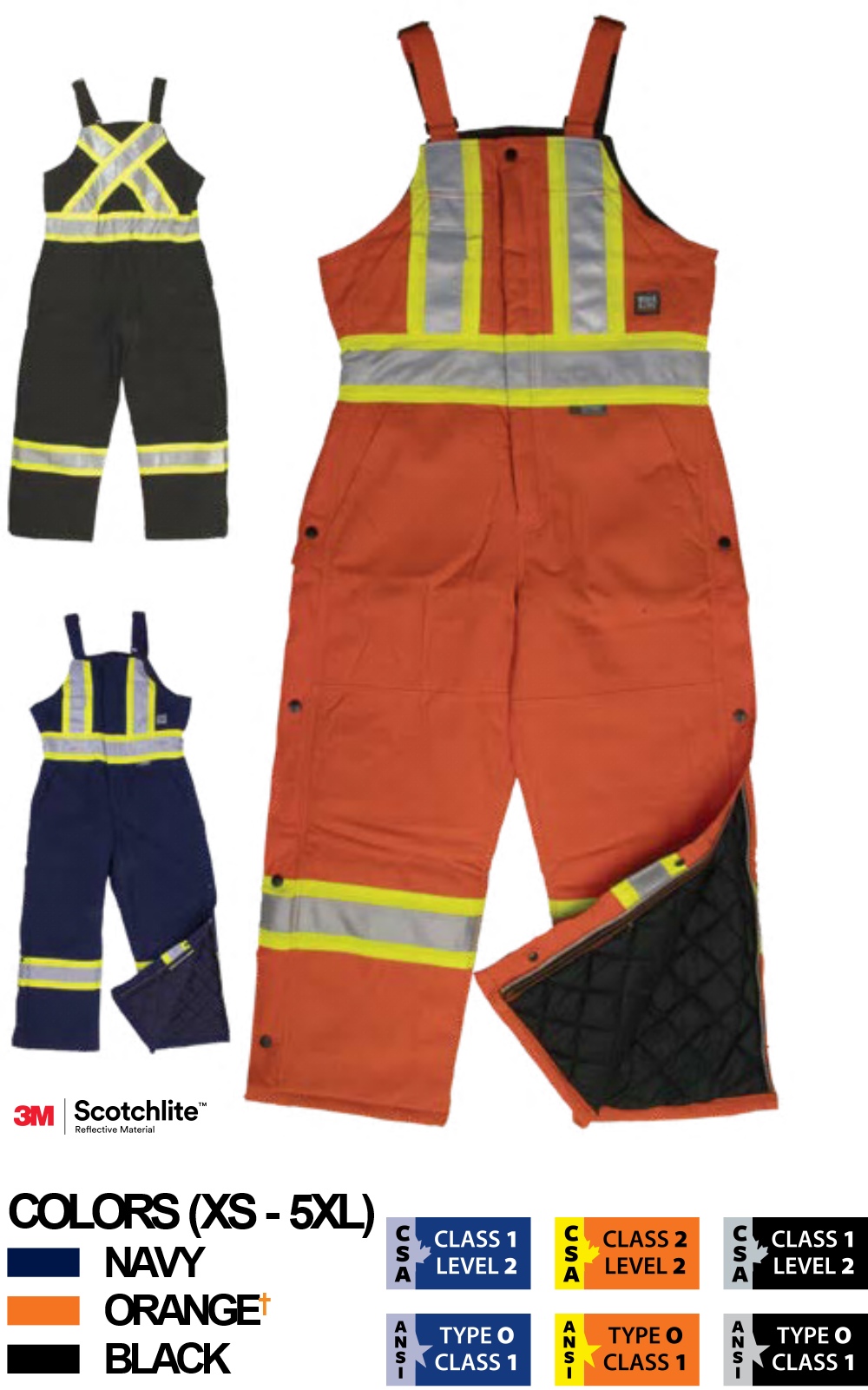 TOUGH DUCK -COTTON DUCK LINED SAFETY BIB OVERALL S757