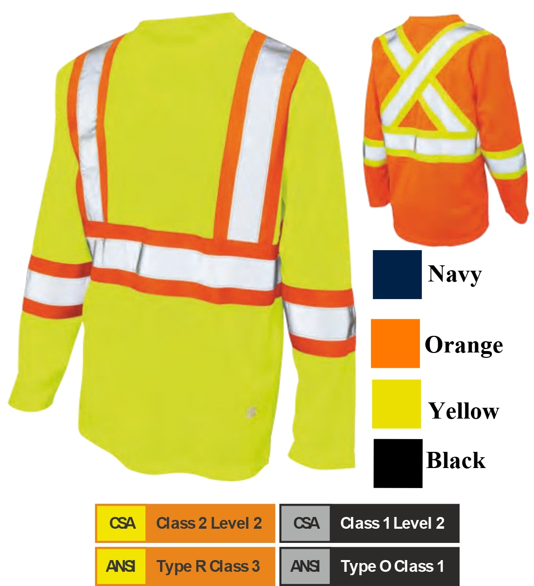 TOUGH DUCK POLYESTER MICRO MESH LONG SLEEVE SAFETY SHIRT ST10