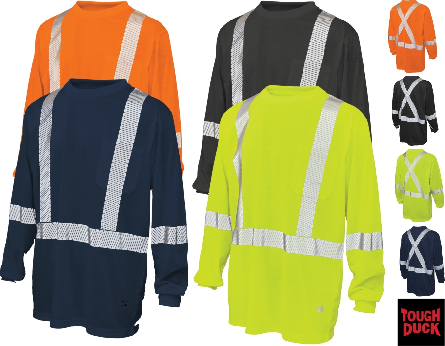 TOUGH DUCK  POLYESTER JERSEY LONG-SLEEVE SAFETY T-SHIRT ST22