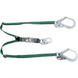 MSA 6' V-Series Twin-Leg Adjustable Energy-Absorbing Lanyard - 2 Large Rebar Hooks