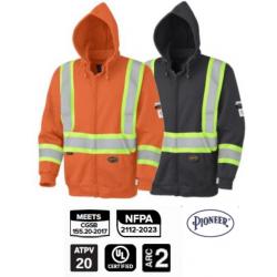 PIONEER PROTECTIVE - Flame Resistant FR / HRC Zip Style Heavyweight Cotton Safety Hoodie