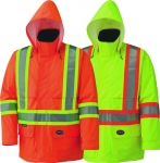PIONEER PROTECTIVE - HI-VIZ 150 D LIGHTWEIGHT SAFETY JACKET WITH DETACHABLE HOOD