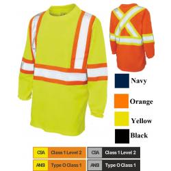 HI VIS - BIRDSEYE LONG SLEEVE SAFETY SHIRT