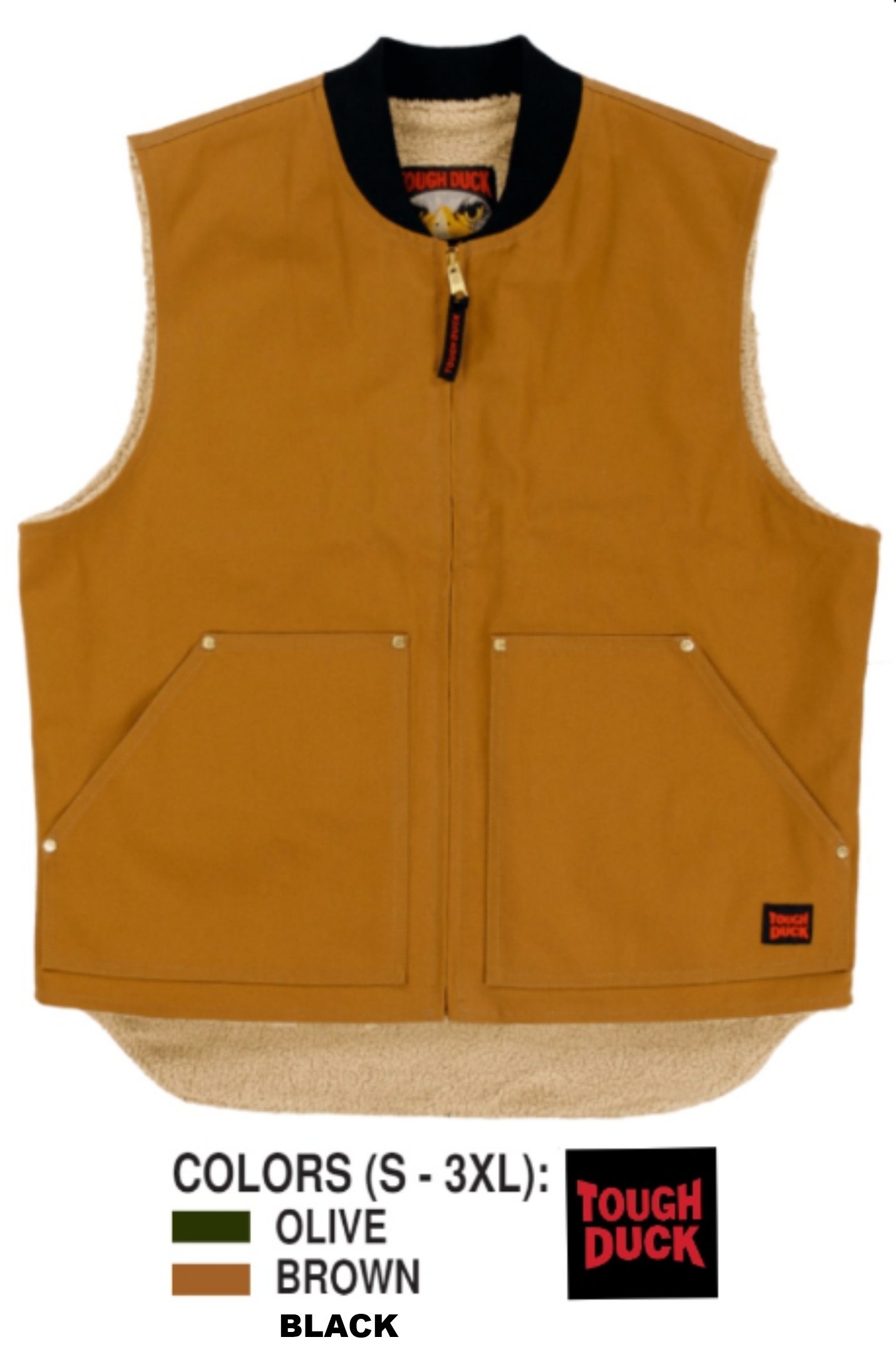 TOUGH DUCK  Duck Sherpa Lined Vest WV06